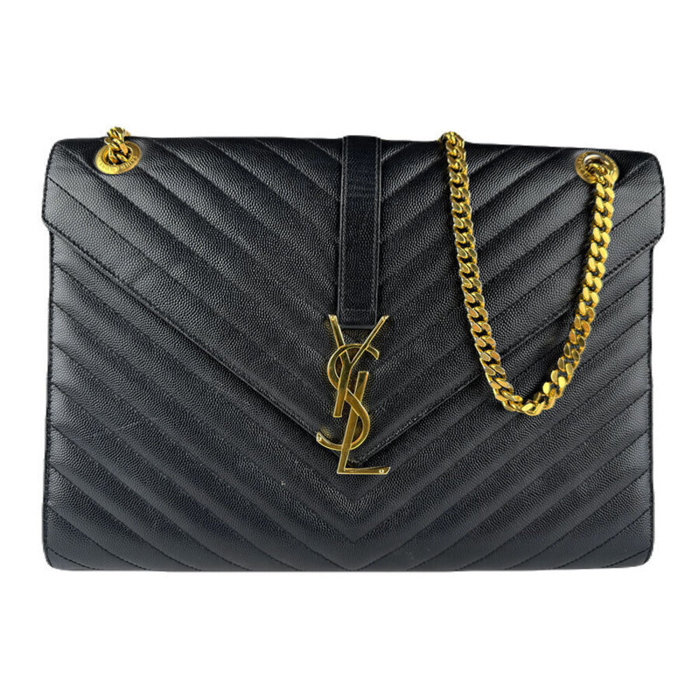 Saint Laurent shoulder bag leather black gold